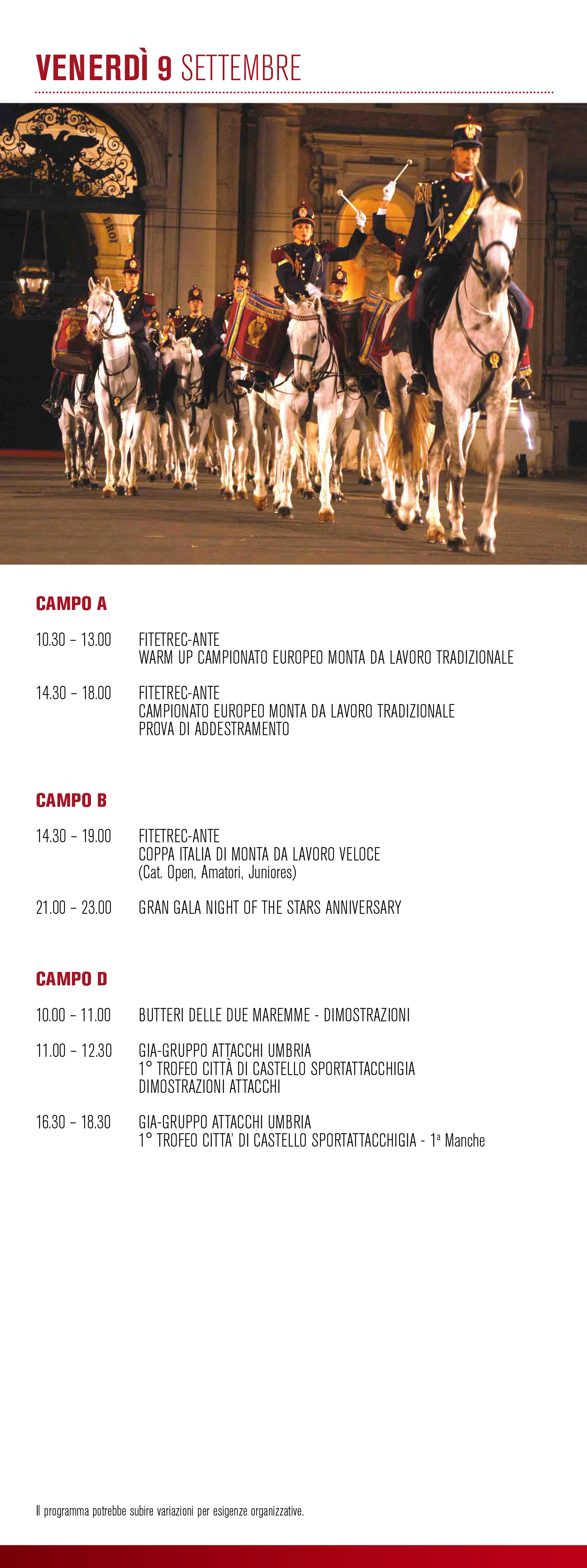 mostra del cavallo programma